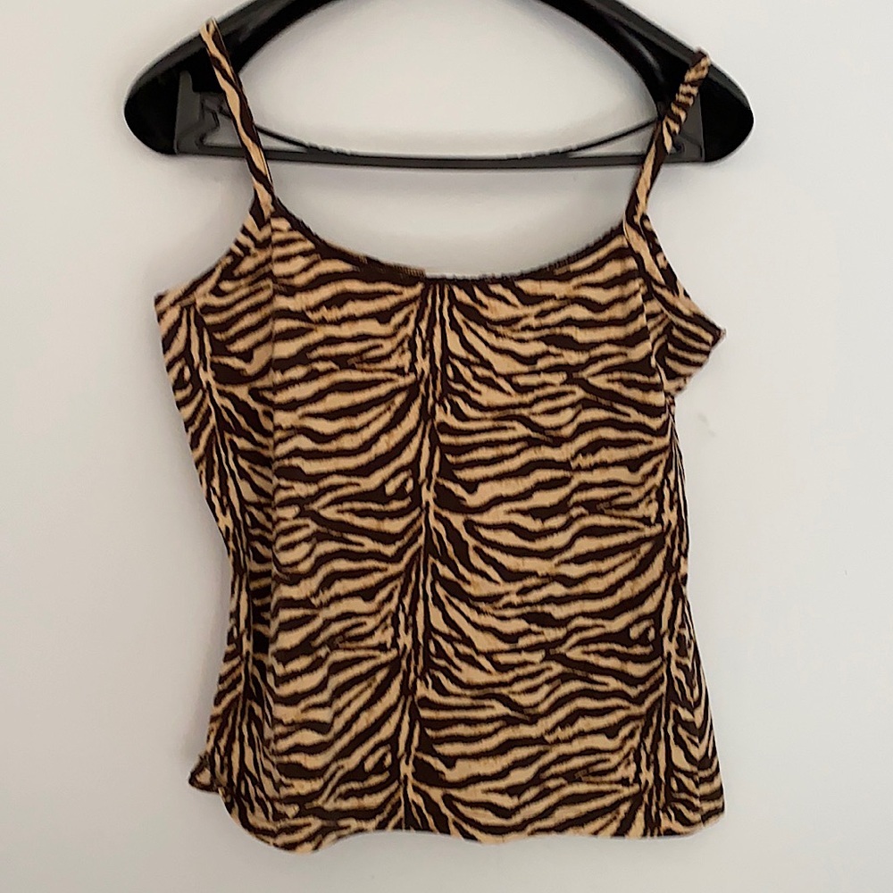 Animal print tank top. Liz Claiborne brown,